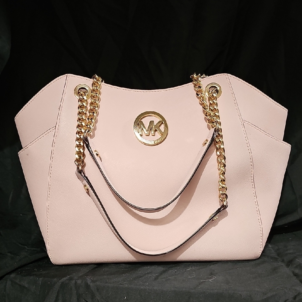 Michael Kors Blush Shoulder Bag with Gold Chain